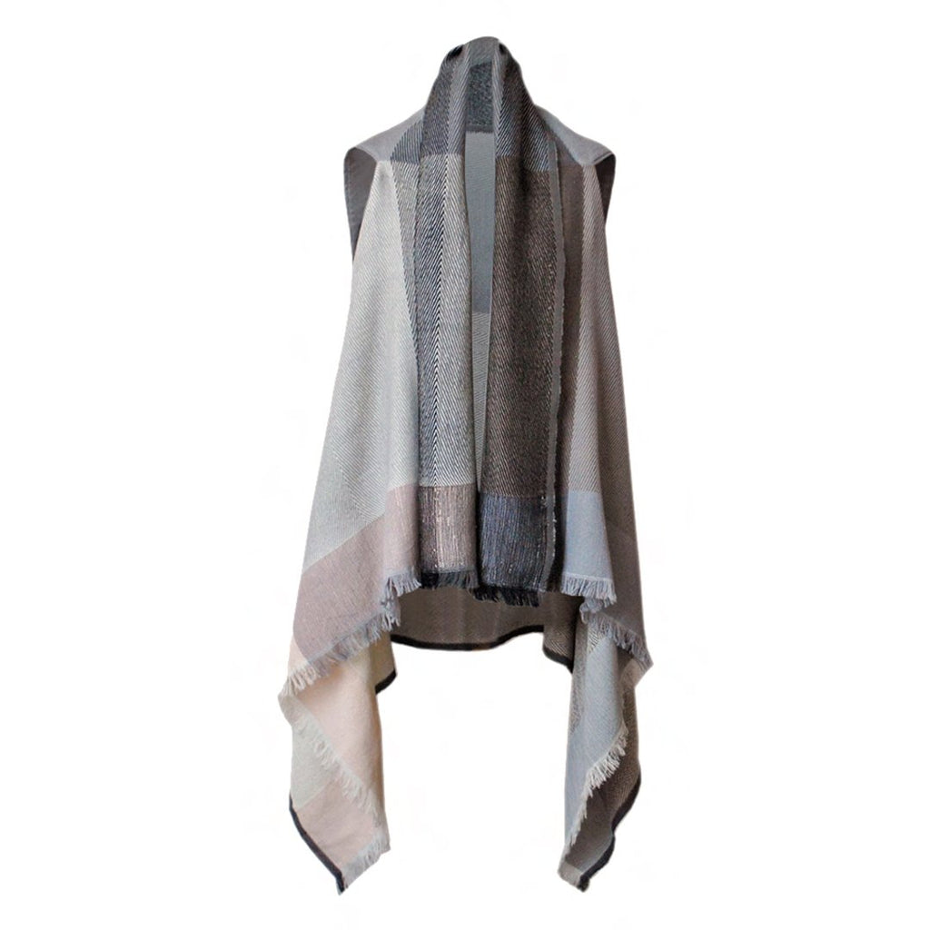Stylish pure wool women's poncho in classic colours DARIA Cape Amstel - JULAHAS