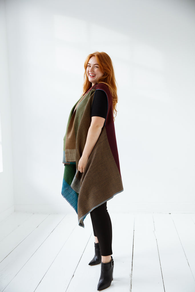 Wool Cape for women in autumn colours JULAHAS Madeira