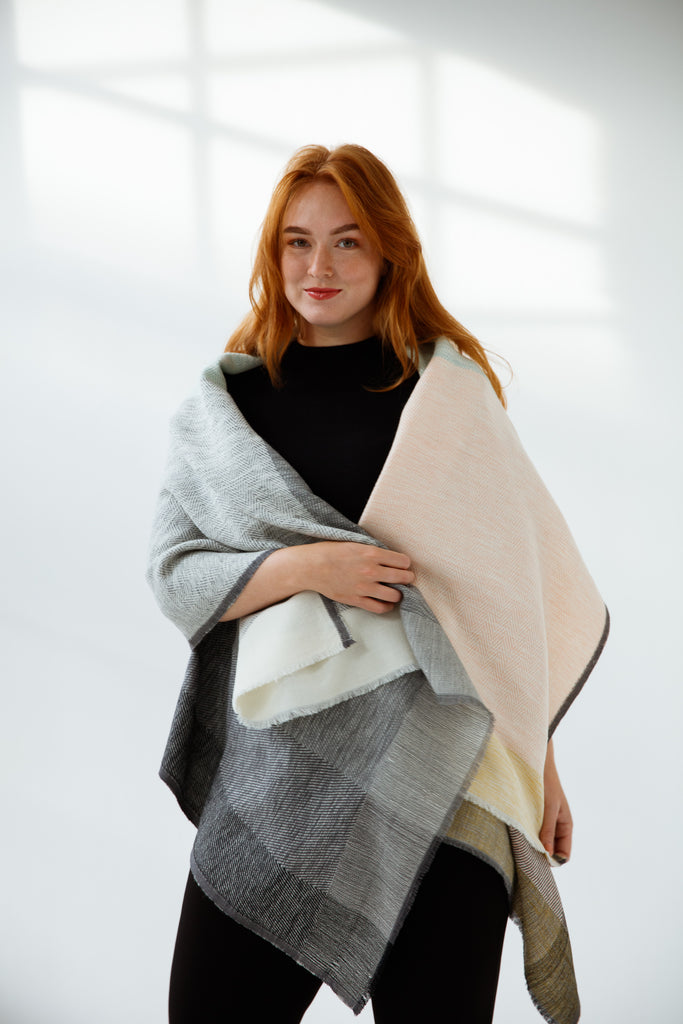 Free size Wool Cape for women in Pastel colours  - JULAHAS