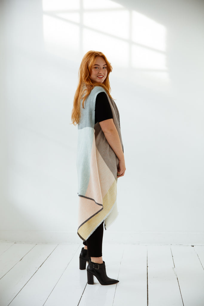 Free size Wool Cape for women in Pastel colours  - JULAHAS
