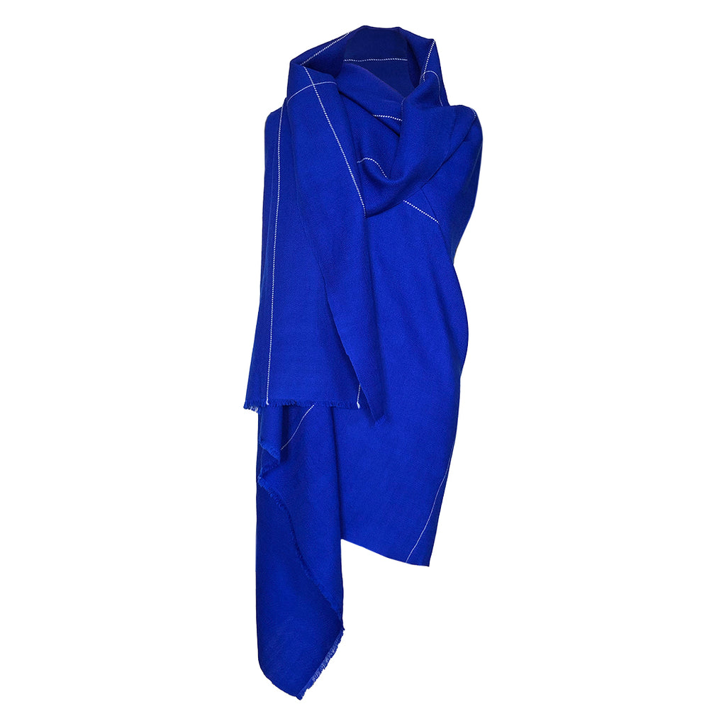 Ultra Soft and Chic statement blue CELESTIAL Cape Dia wrapped style - JULAHAS