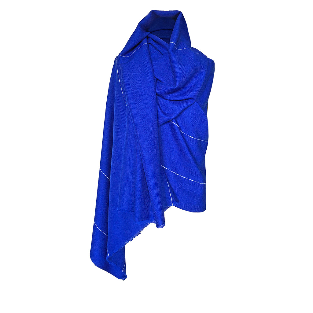 Ultra Soft and Chic statement blue CELESTIAL Cape Dia short wrapped- JULAHAS